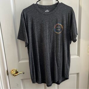 HOLLISTER Dark Heather Grey Graphic Short Soft Sleeve Tee Size XL